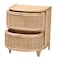 Baxton Studio Oleta Modern Bohemian Natural Brown Rattan 2-Drawer Nightstand 230-13152-ZORO - alternate 9
